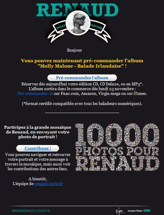 Newsletter Renaud du 13/11/2009