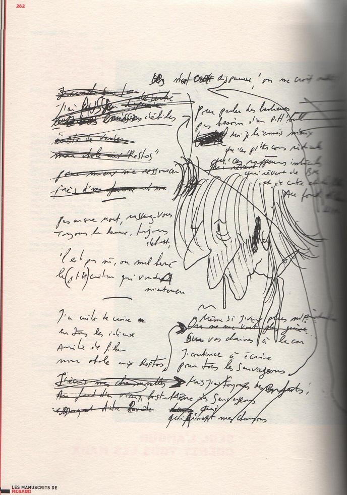 manuscrits renaud chanson toujours debout album 2016