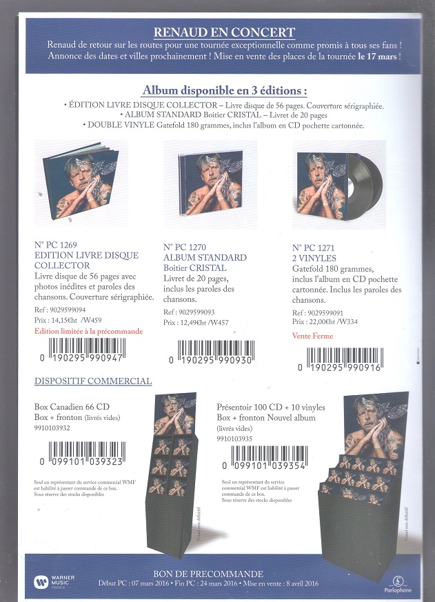 renaud plan media annonce nouvel album 8 avril 2016
