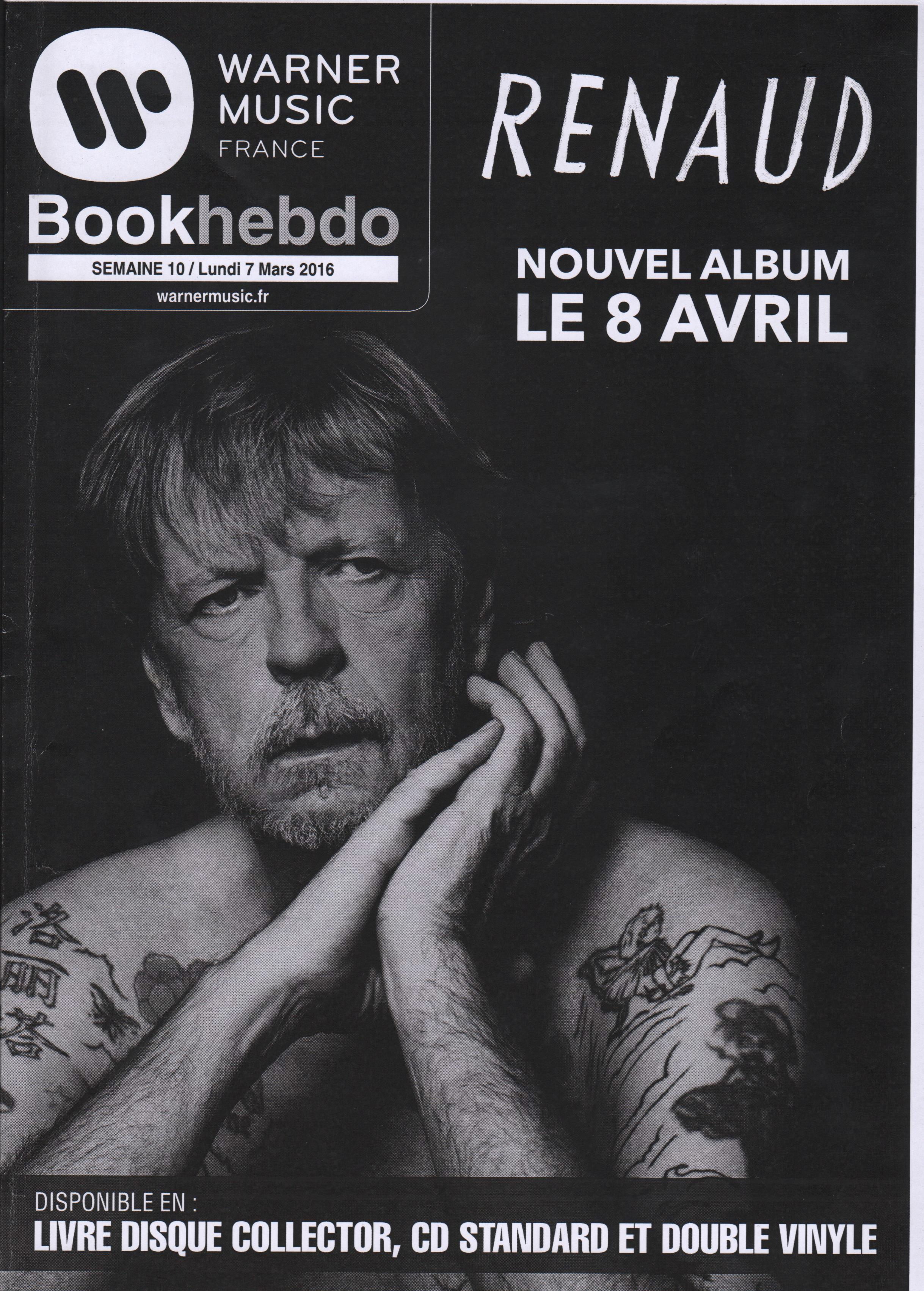 renaud album - Bookhebdo semaine 10 du 7 mars 2016 - Warner music france